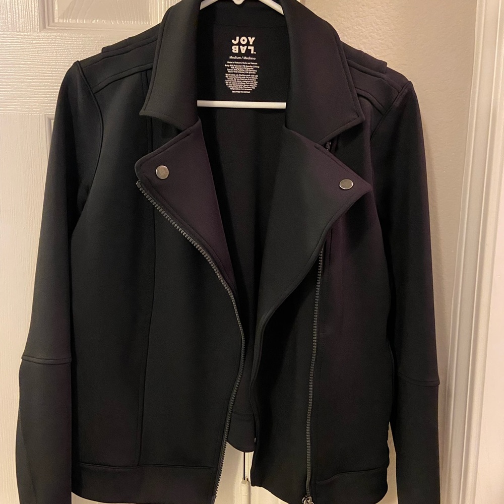 Black “stretchy” leather jacket